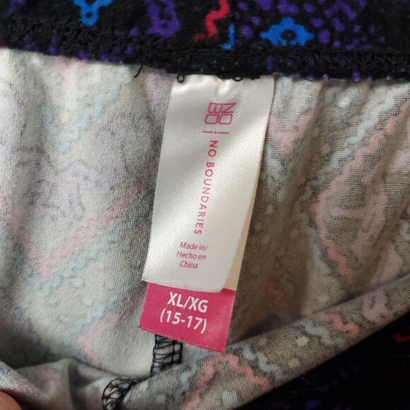 No Boundaries Elastic Waist Womens Snowflake Print Pack of 2 Legging Sz XL 15-17 - Picture 6 of 12